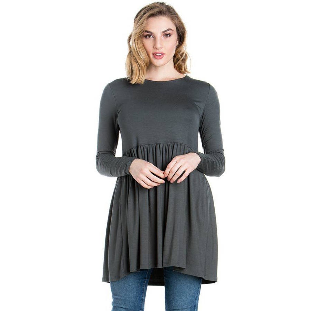 Long Sleeve Ruffle Hem Tunic
